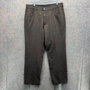 Atelier Gardeur Pants Mens 36/32 Brown Classic Straight Cotton Slacks Trouser